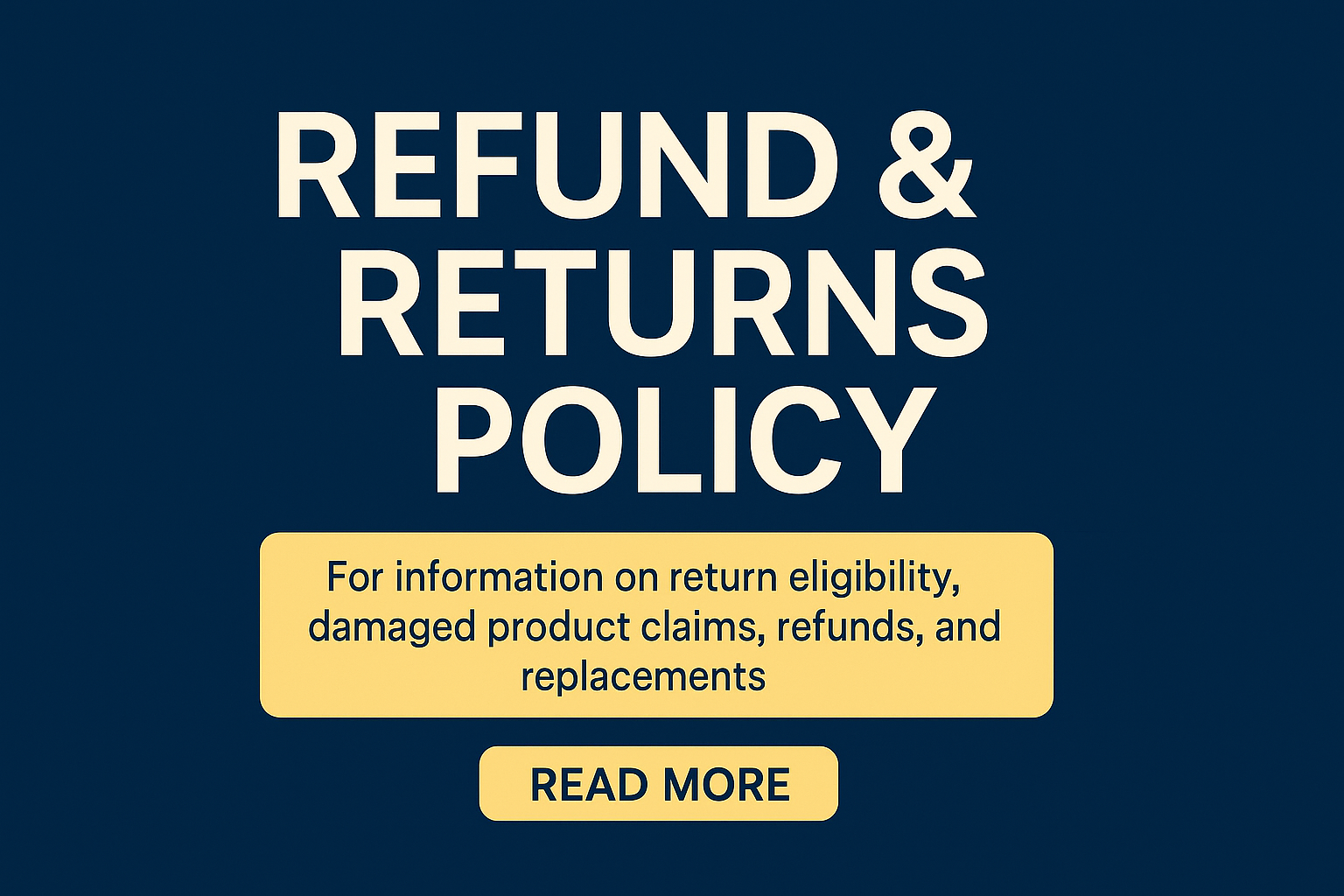 Refund & Return Policy 