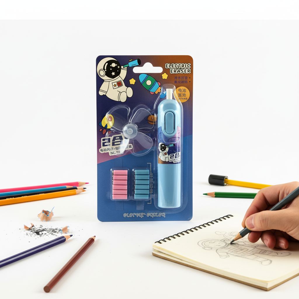 Space Electric Eraser- Saadhya Mart Cyan Blue (9)