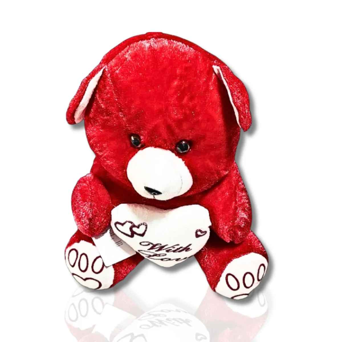32cm Red Teddy Bear with Heart- Saadhya Mart Front View