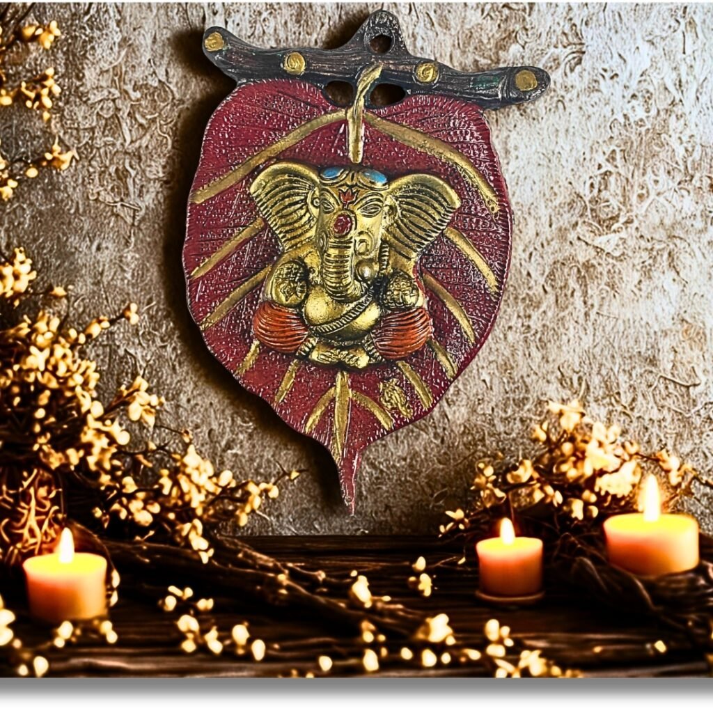 Ganesh Wall Hanging on Peepal Leaf Saadhya Mart Live View