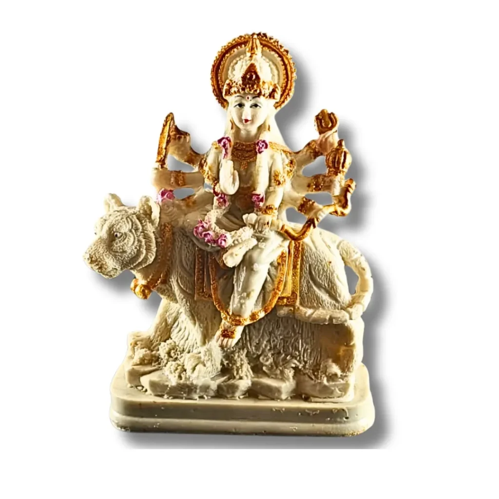 Goddess Durga Idol on Lion- Saadhya Mart Front View