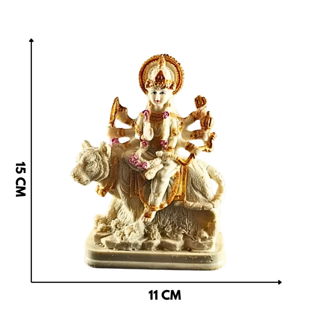 Goddess Durga Idol on Lion- Saadhya Mart Size view