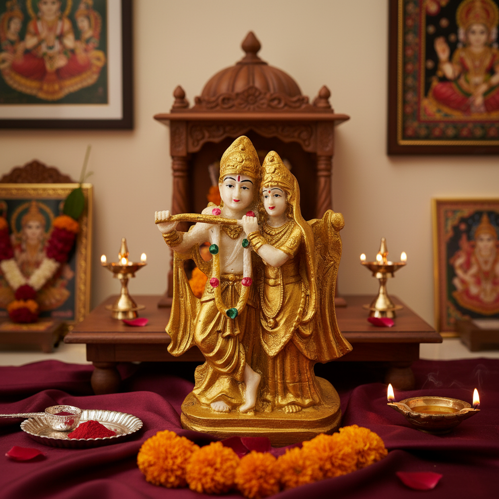 Golden Radha Krishan Vihar Idol - Saadhya Mart (5)