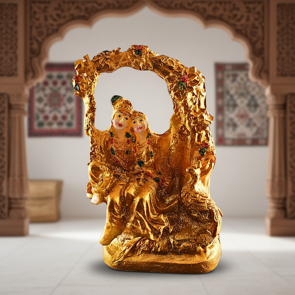 Golden Radha Krishana On Juhla - Saadhya Mart (6)