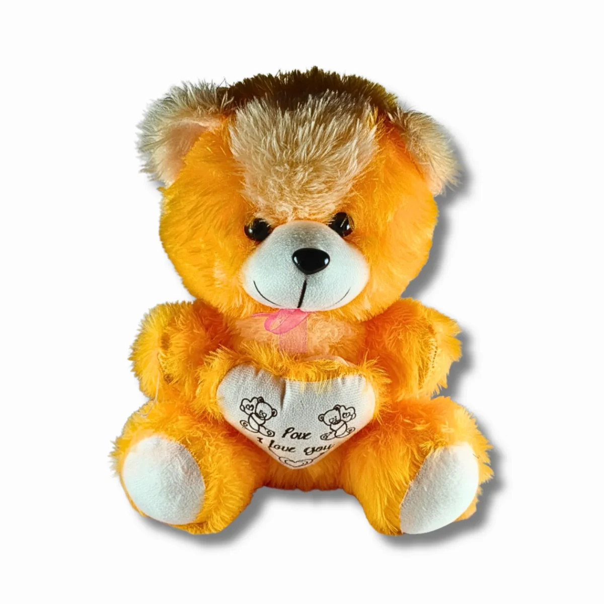 Orange Teddy Bear with Heart- Saadhya Mart Front View