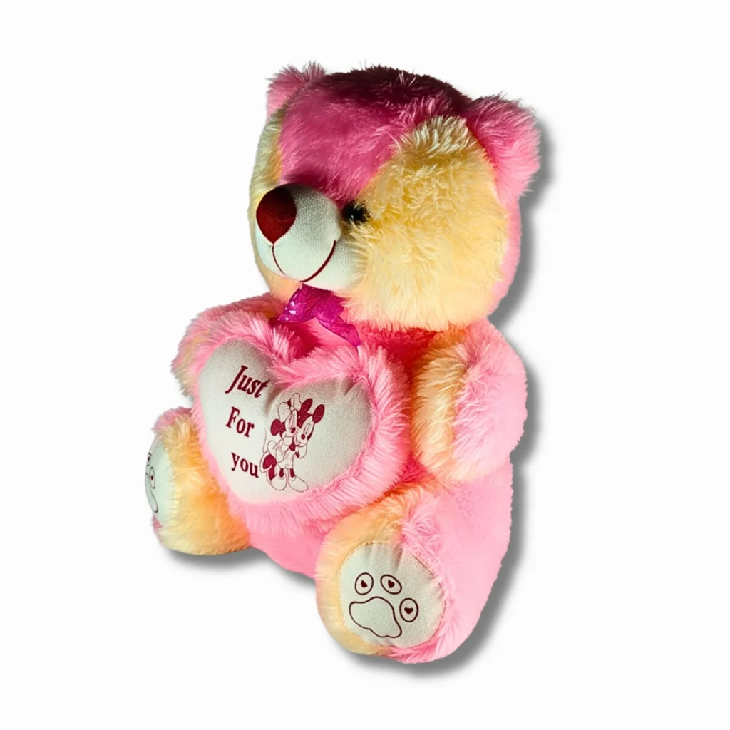 Pink Teddy Bear with Heart- Saadhya Mart Slight Left View