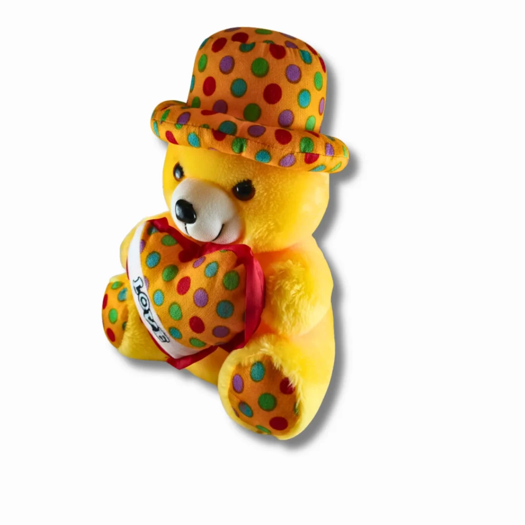 Yellow Teddy Bear with Hat- Saadhya Mart Left View