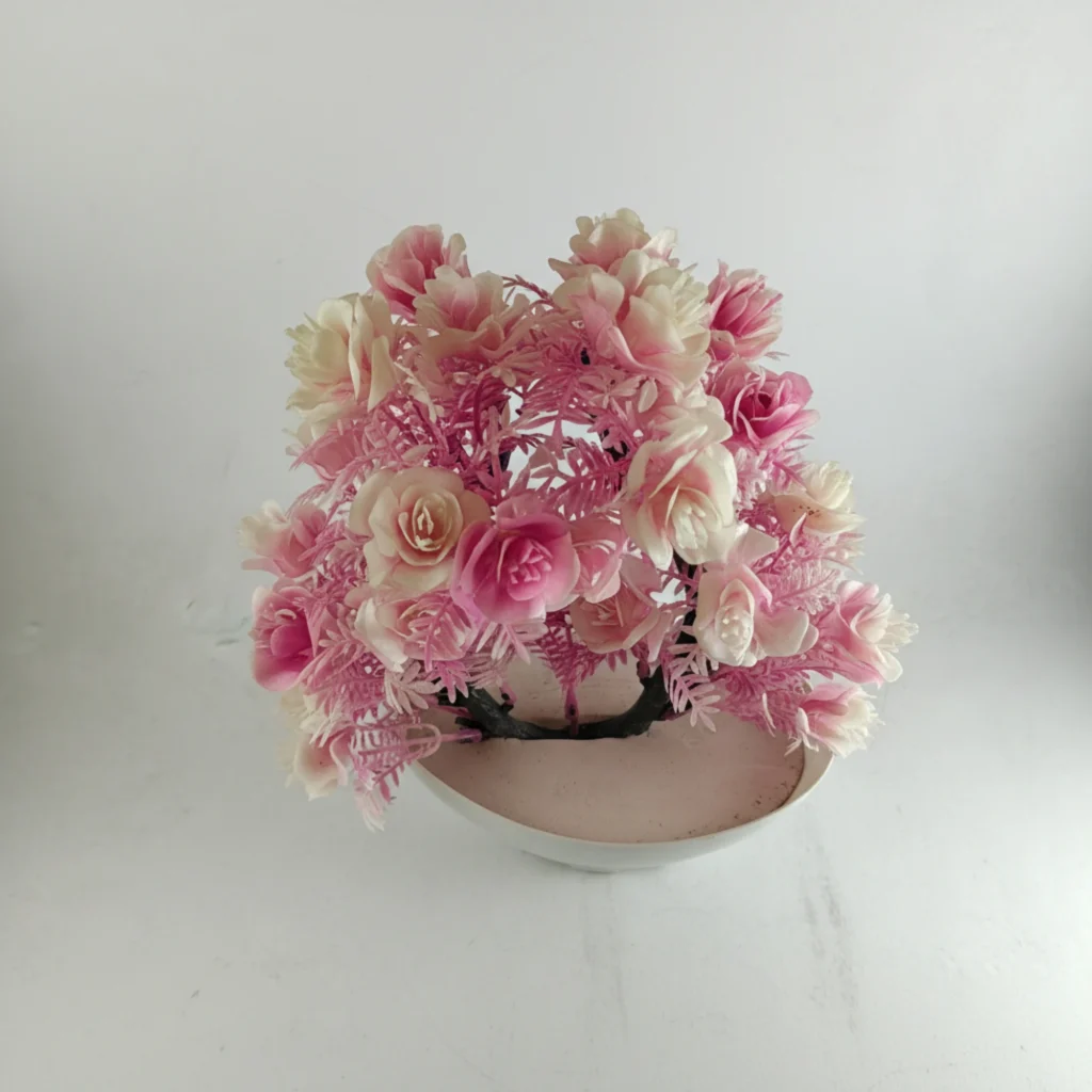 Artificial Pink Flower Plant - Saadhya Mart Back VIew