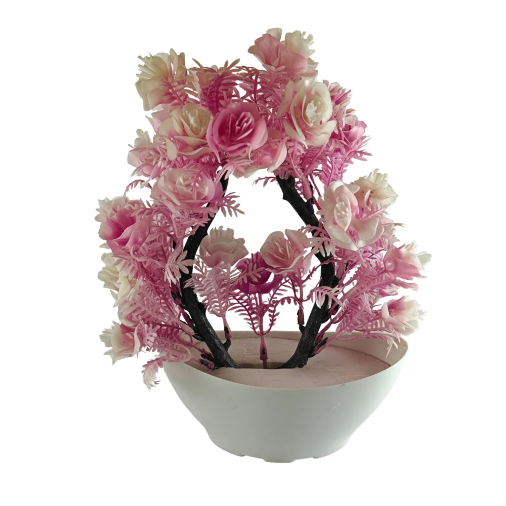 Artificial Pink Flower Plant - Saadhya Mart Front View
