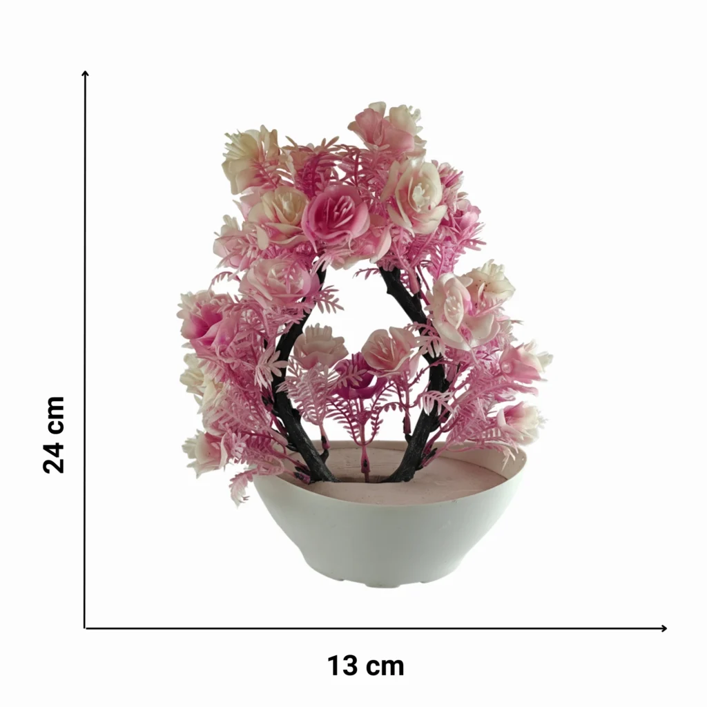 Artificial Pink Flower Plant - Saadhya Mart Size View