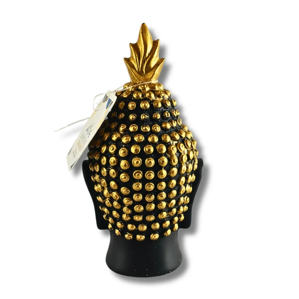 Buddha Face Black & Golden Idol for Peaceful Decor- Saadhya Mart Back View