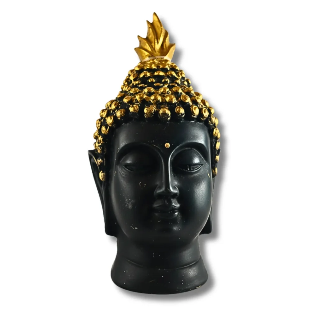 Buddha Face Black & Golden Idol for Peaceful Decor- Saadhya Mart Bottom View