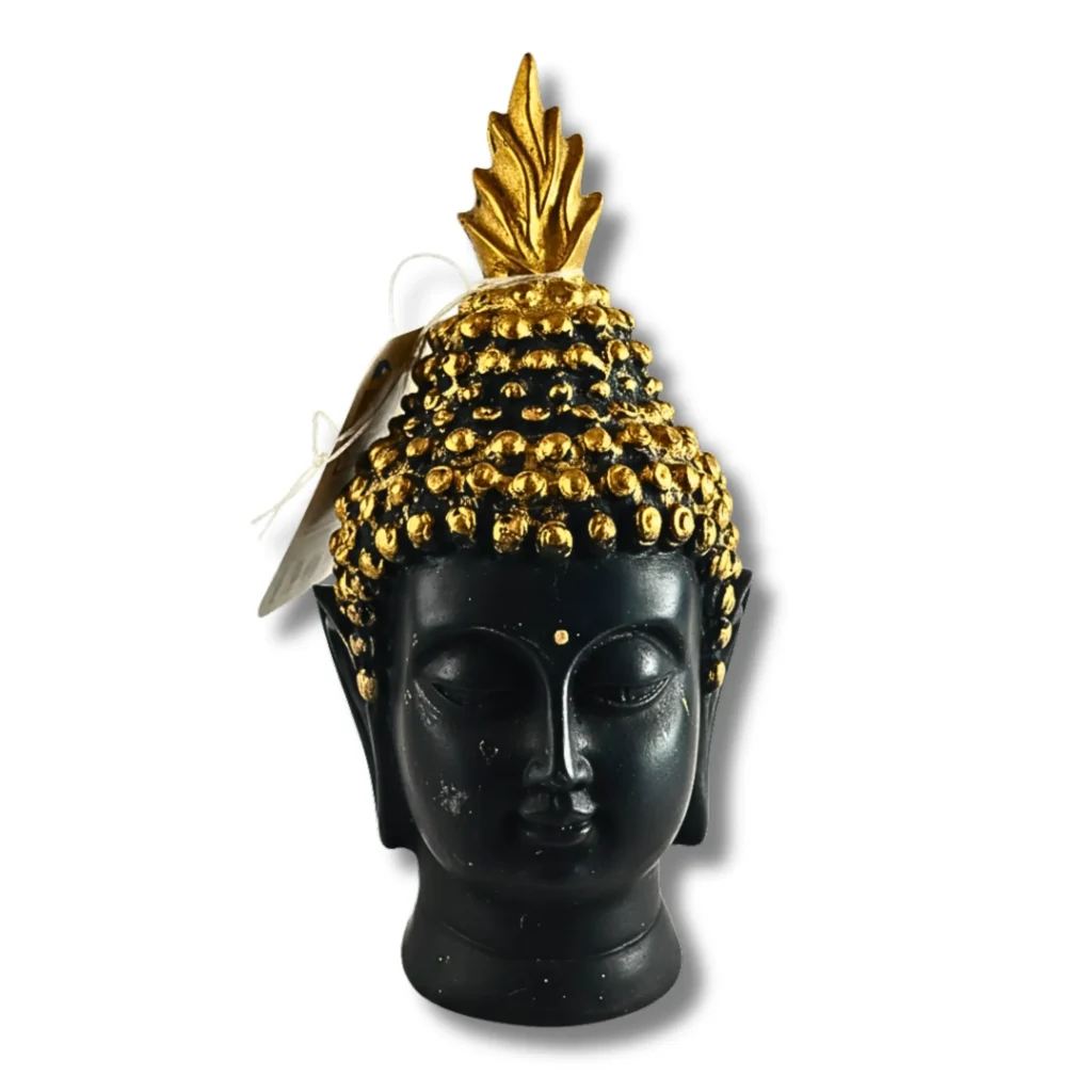 Buddha Face Black & Golden Idol for Peaceful Decor- Saadhya Mart Front View