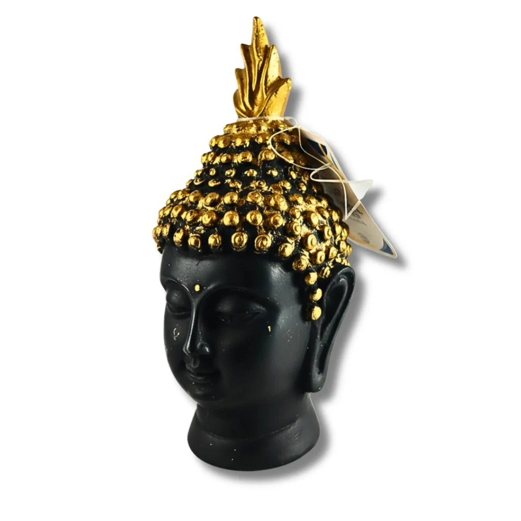 Buddha Face Black & Golden Idol for Peaceful Decor- Saadhya Mart Left View