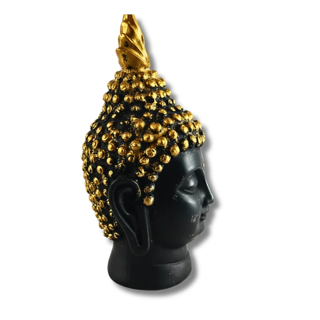 Buddha Face Black & Golden Idol for Peaceful Decor- Saadhya Mart Right View