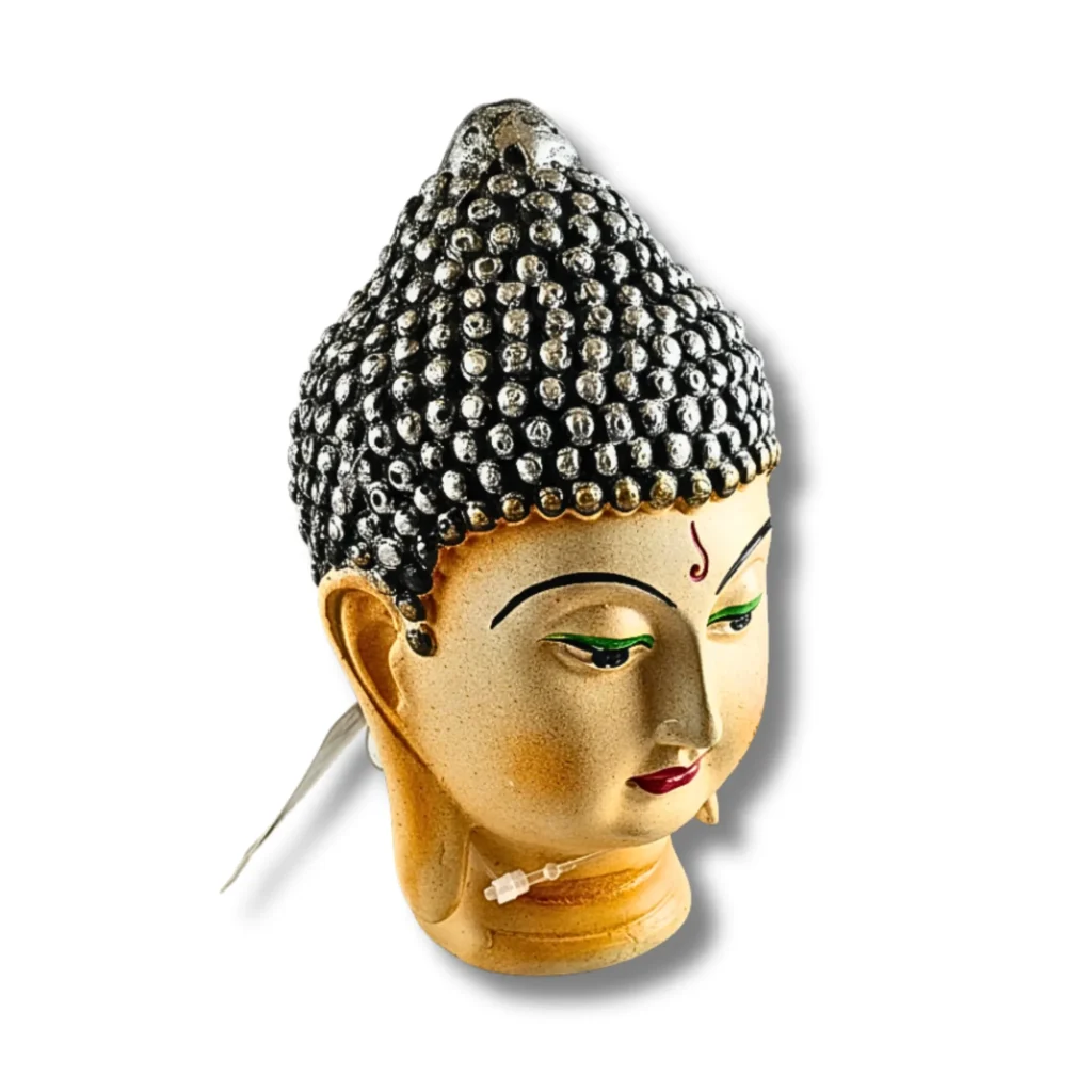 Buddha Face Brown Idol for Peaceful Home Decor- Saadhya Mart 45 Degree