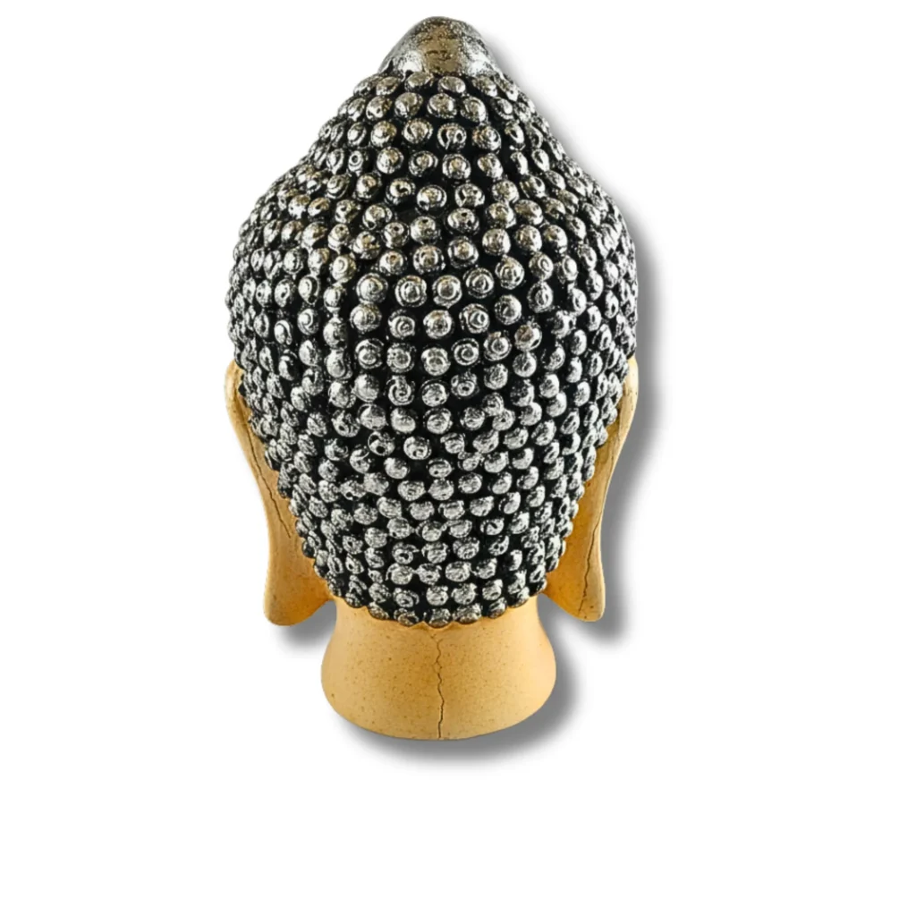 Buddha Face Brown Idol for Peaceful Home Decor- Saadhya Mart Back View