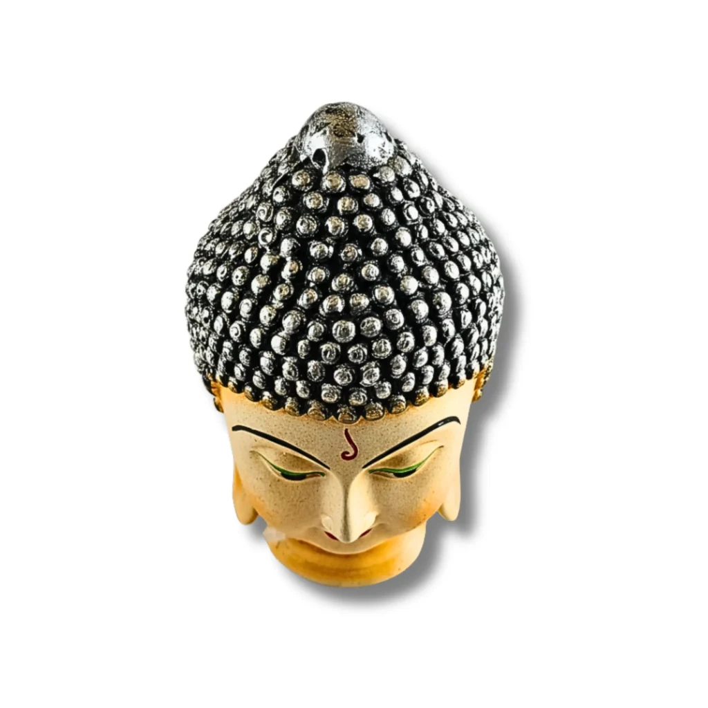 Buddha Face Brown Idol for Peaceful Home Decor- Saadhya Mart Top View