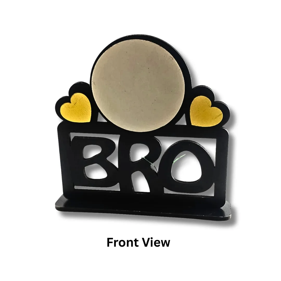 Customized Wooden Bro Table Photo Frame Front View