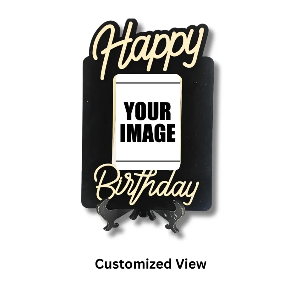 Customized Wooden Happy Birthday Table Photo Frame Customized View