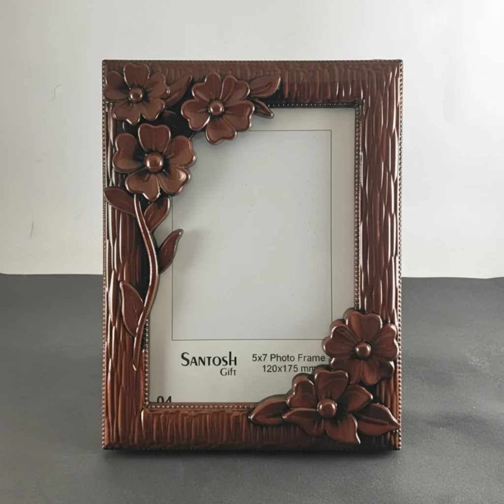Flower Single Photo Frame Brown- Saadhya Mart Front View (7)