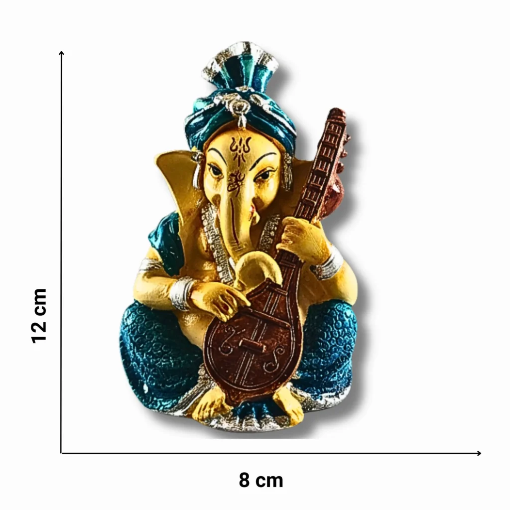 Ganesha Idol with Veena- Saadhya Mart Size View