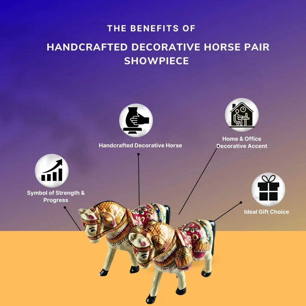 Handcrafted Decorative Horse Pair Showpiece – 10 cm - Saadhya Mart (13)