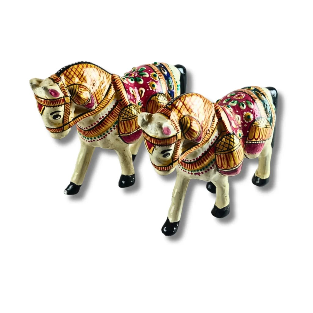 Handcrafted Decorative Horse Pair Showpiece – 10 cm - Saadhya Mart (9)