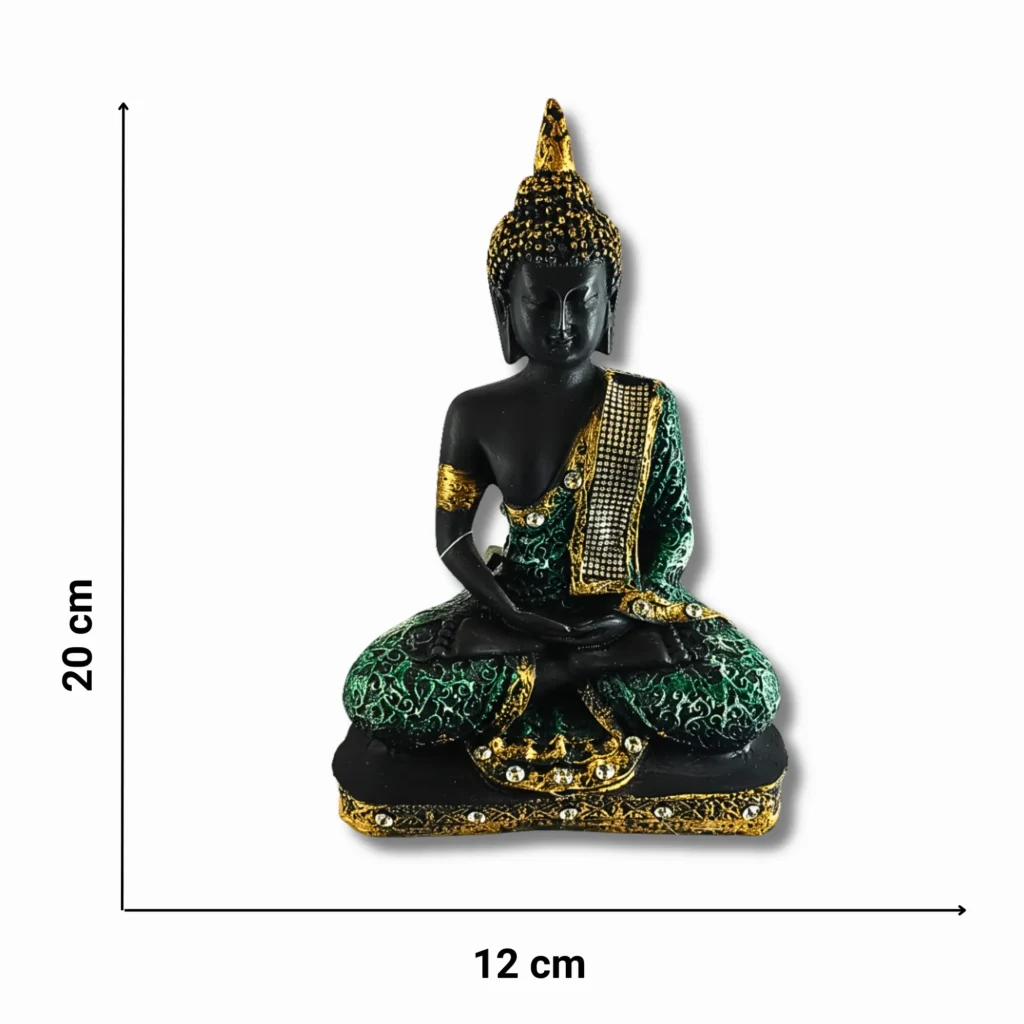 Meditating Buddha Idol for Home Decor- Saadhya Mart Size View