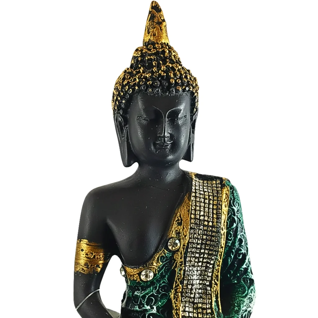 Meditating Buddha Idol for Home Decor- Saadhya Mart Top Closeup View