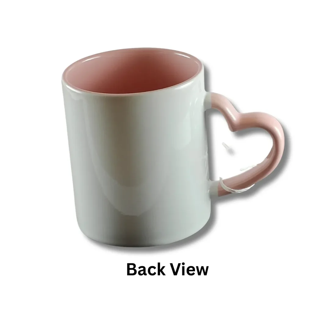 Personalised Heart Handle Ceramic Mug- Saadhya Mart Back View