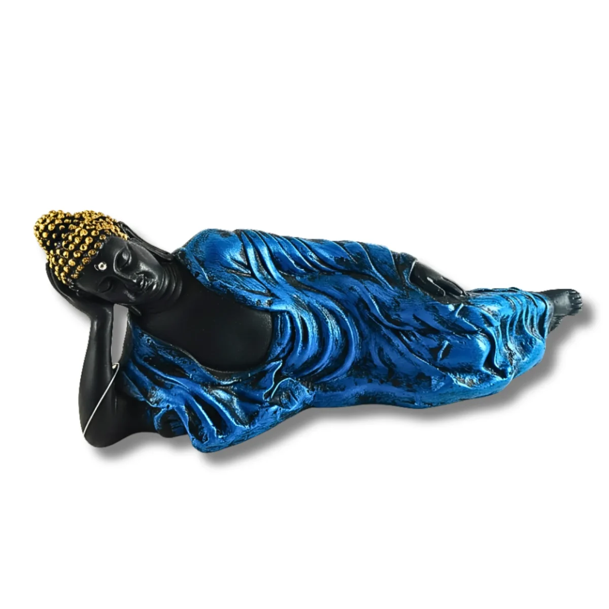 Sleeping Buddha Blue Idol for Home Decor- Saadhyamart Front View