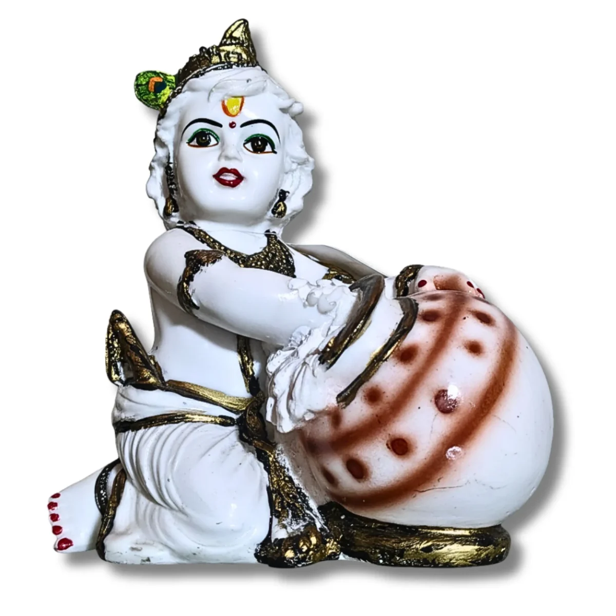 White Makhan Chor Idol- Saadhya Mart Front View