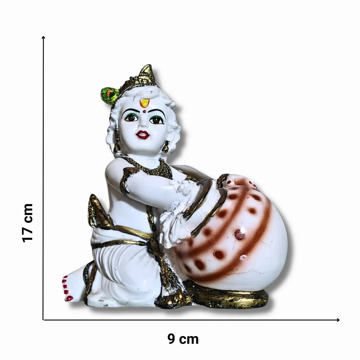 White Makhan Chor Idol- Saadhya Mart Size View