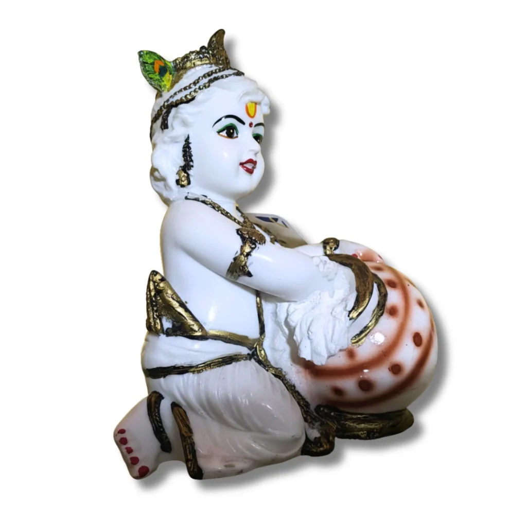 White Makhan Chor Idol- Saadhya Mart Slight Right View