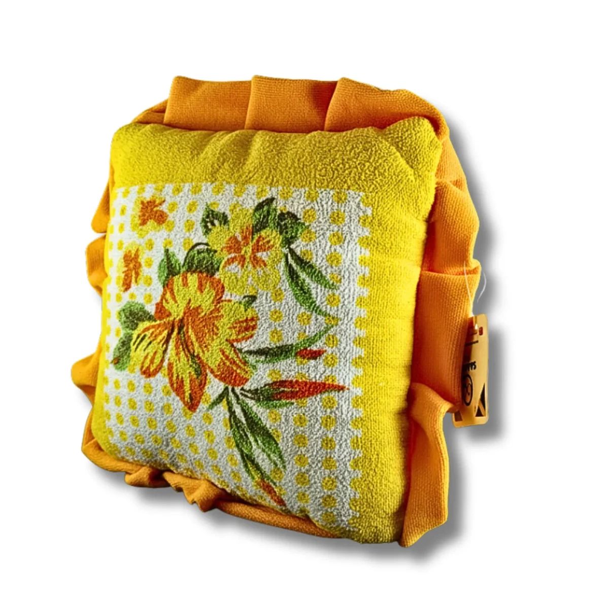 Yellow Floral Cushion Pillow - Saadhya Mart Left View