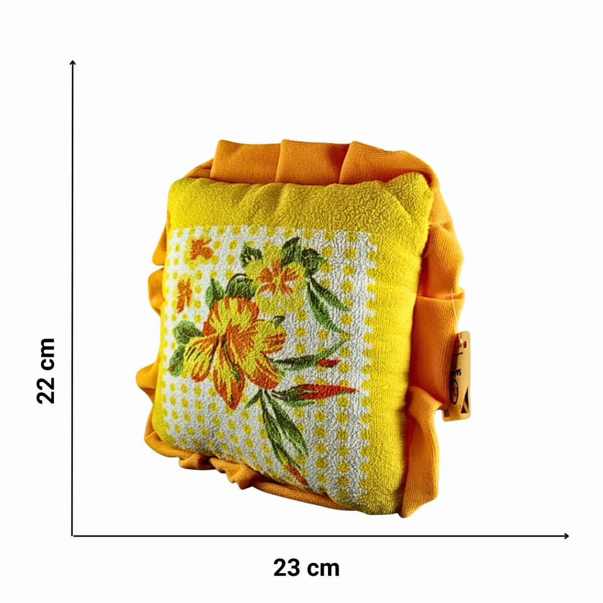 Yellow Floral Cushion Pillow - Saadhya Mart Size View