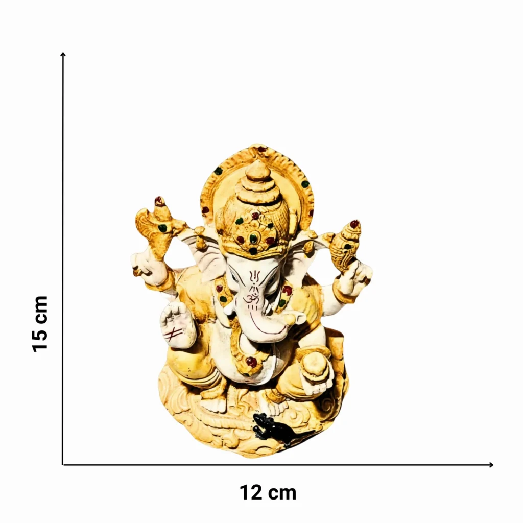 Lord Ganesha Idol with Mooshak- Saadhya Mart (7)